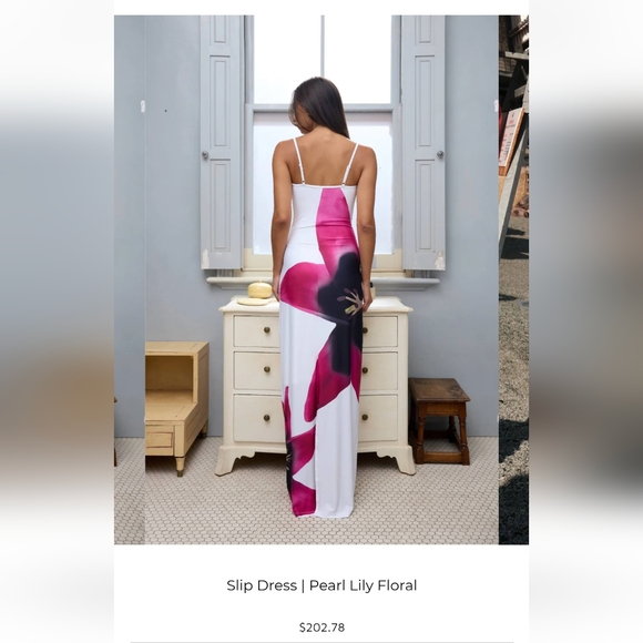 Slip Dress | Pearl Lily Floral - Picture 4 of 6